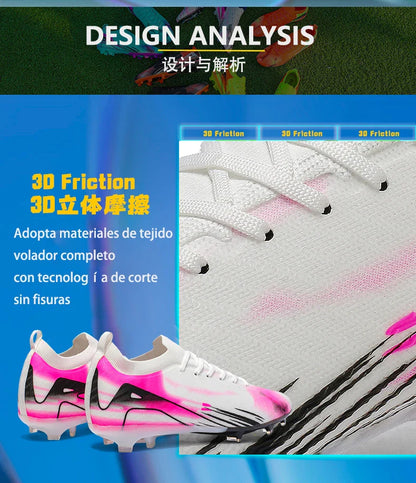 New Men Football Boots FG Non-Slip Long Spikes Soccer Shoes Training Shoes Soccer Cleats Ultralight Outdoor Drop Shipping