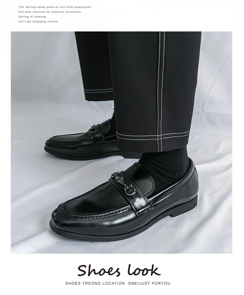 Classic Formal Leather Shoes Men Retro Party Social Office Leather Shoes Man Trend Men's Dress Shoes Casual Business Loafers Man