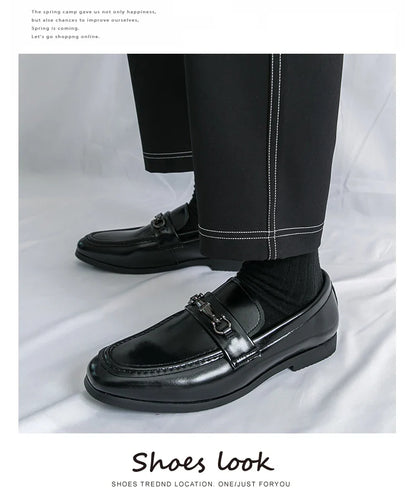 Classic Formal Leather Shoes Men Retro Party Social Office Leather Shoes Man Trend Men's Dress Shoes Casual Business Loafers Man