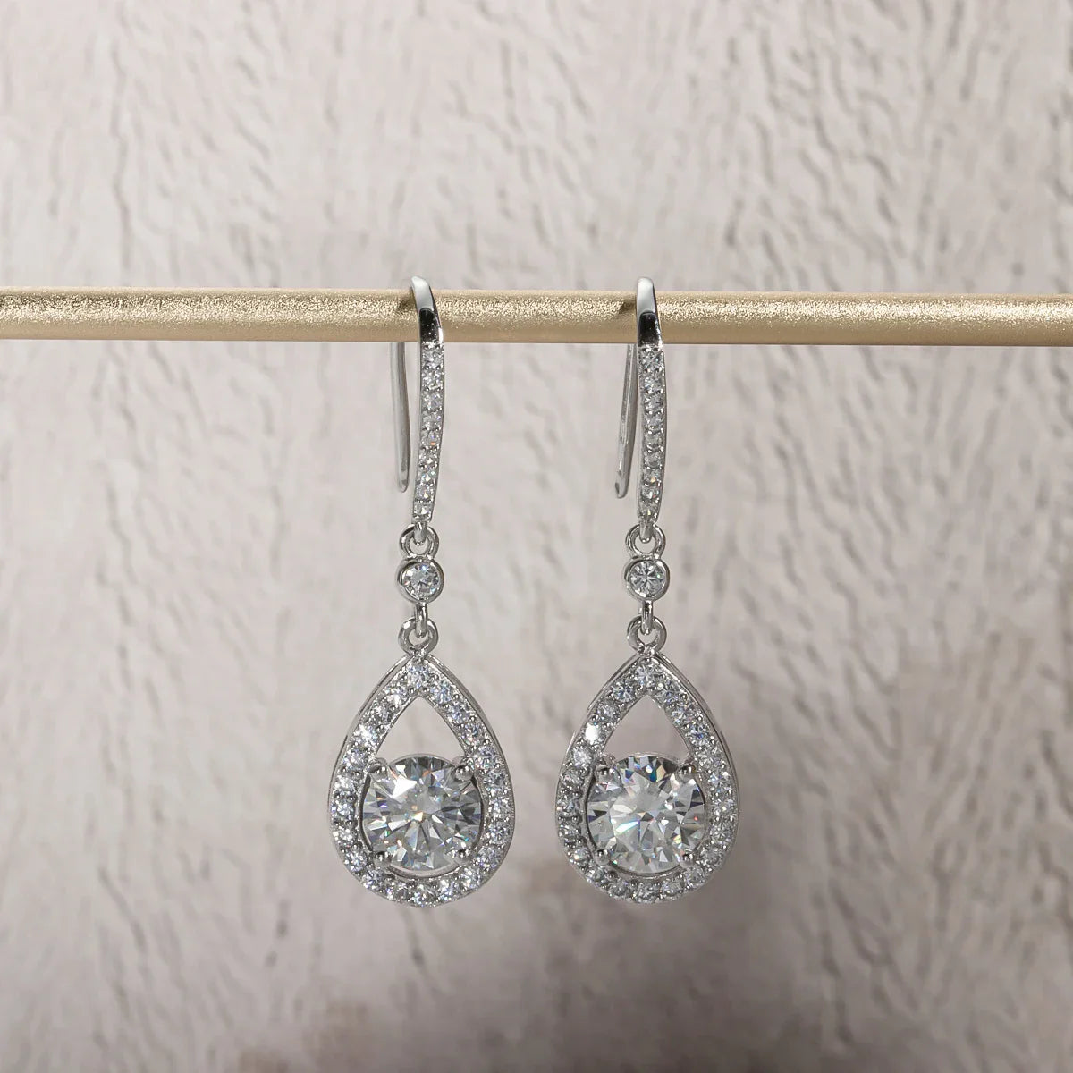 1ct D Color Moissanite Drop Teardrop Shape Earrings 925 Sterling Silve Hook Earrings for Woman Jewelry Gifts Wholesale