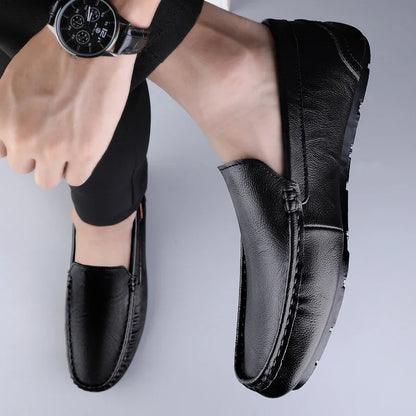 Genuine Leather Men Casual Shoes Luxury Brand Mens Loafers Lightweight Breathable Slip on Italian Driving Shoes Moccasins