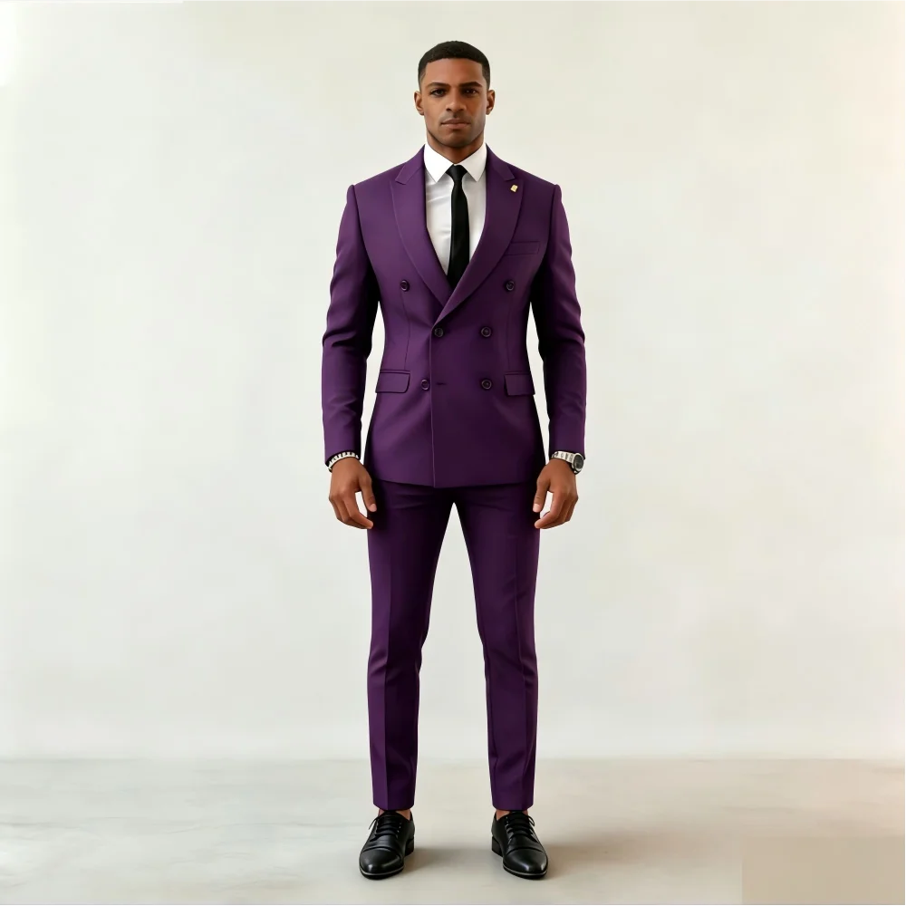 High Quality Slim Fit Men's Tuxedo Two-Piece Suit Smart Casual Wedding Business Wear