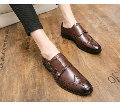 Classic Dress Shoes Men Trend Casual Business Office Leather Shoes For Men Large Size 48 Social Party Formal Brogues Shoes Male