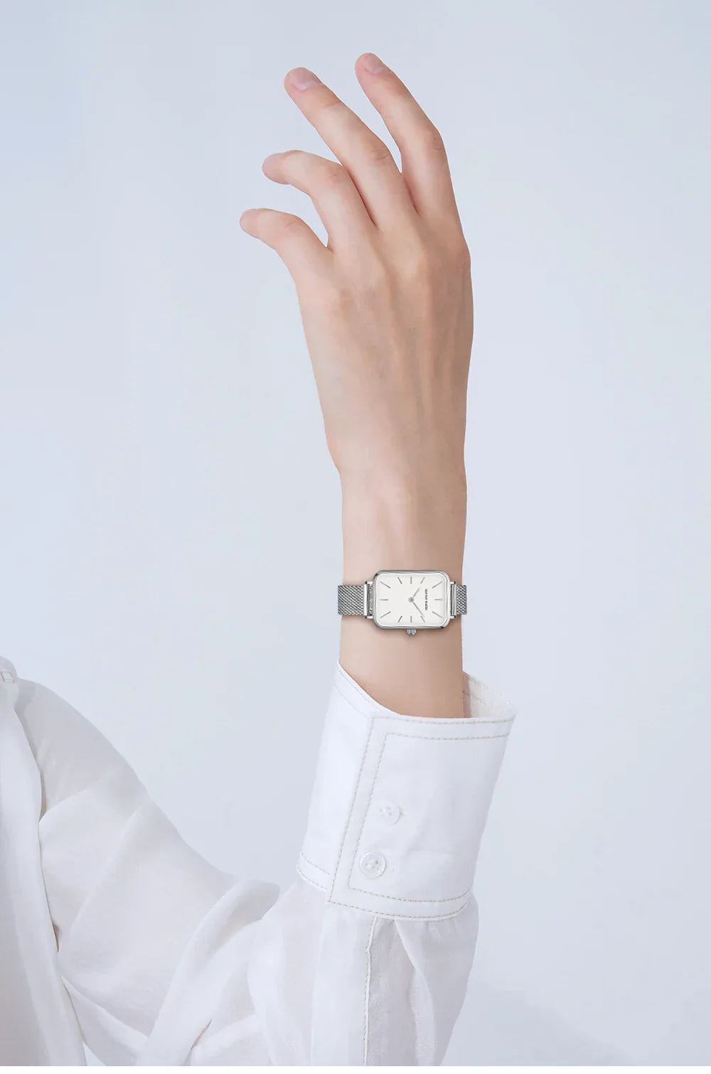 Square Women Stainless Steel Mesh Strap Watch Fashion Japanese Movement Rose Gold Simple Leisure Fashion Hannah Martin Watches