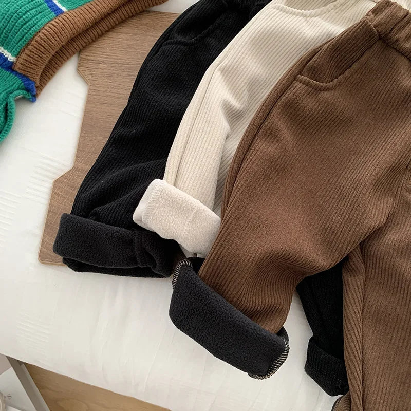 Spring Autumn Solid Kids Boys Straight Pants Fashion Children Clothing Trousers Brief Jeans for 1-6 Years