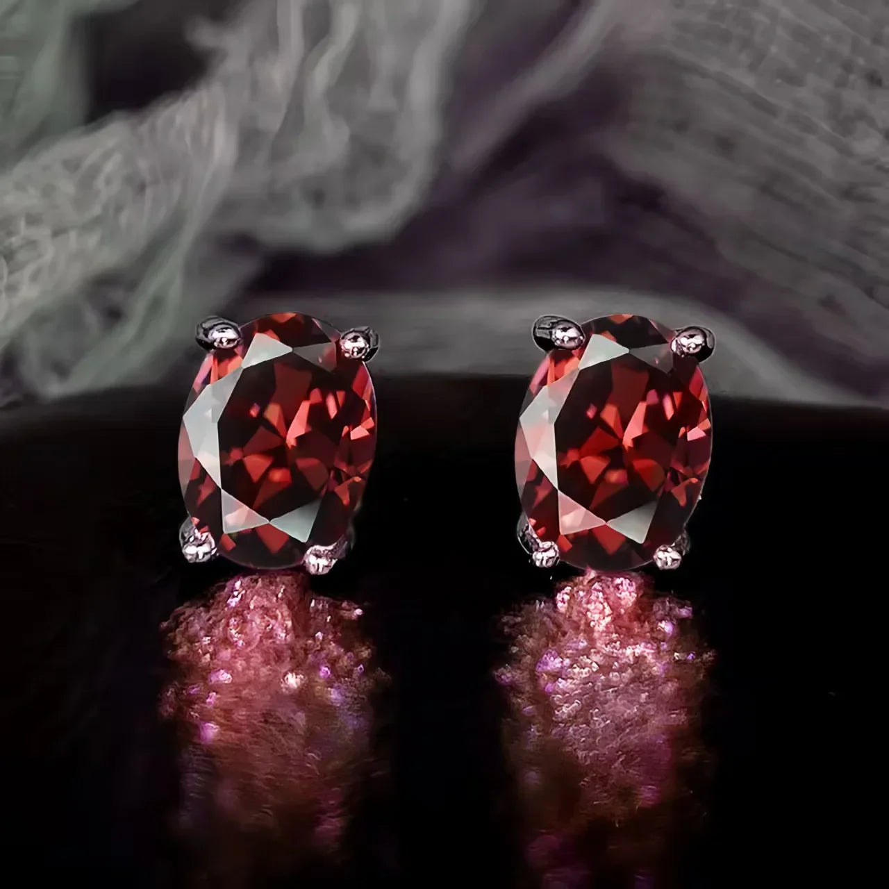 Rose Gold Yellow Gold Plated Oval Natural Amethyst Citrine Garnet Topaz Peridot 925 Sterling Silver Earrings for Women