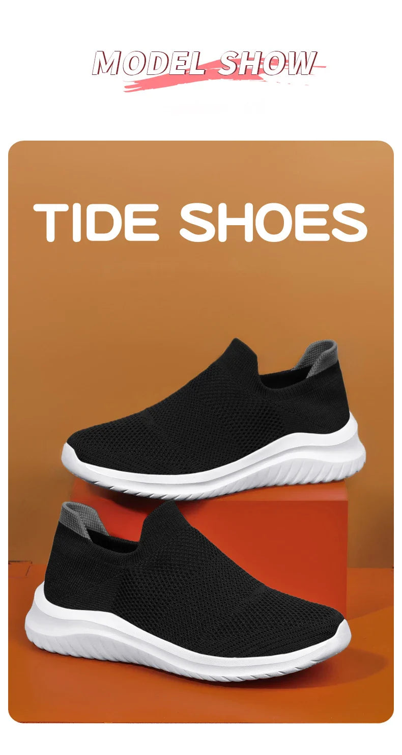 Men Shoes Sneakers Breathable Mesh Slip on Running Shoes Outdoor Non-Slip Couple Jogging Training Hiking Sports Shoes
