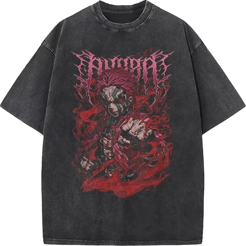 Graphic Washed T-shirts Women’s Men's Clothing  Harajuku Y2K Oversized Cotton Half-sleeve Tops
