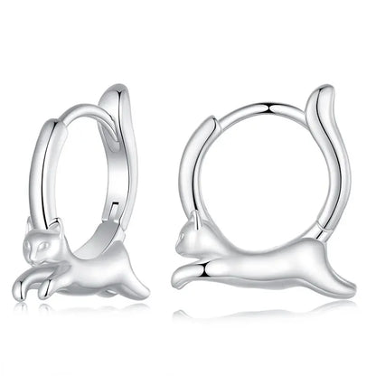 Snake Dog Cat Ear Buckles Women 925 Sterling Silver Dachshund Hoop Earrings Girl Party Birthday Gift Minimalism Jewelry