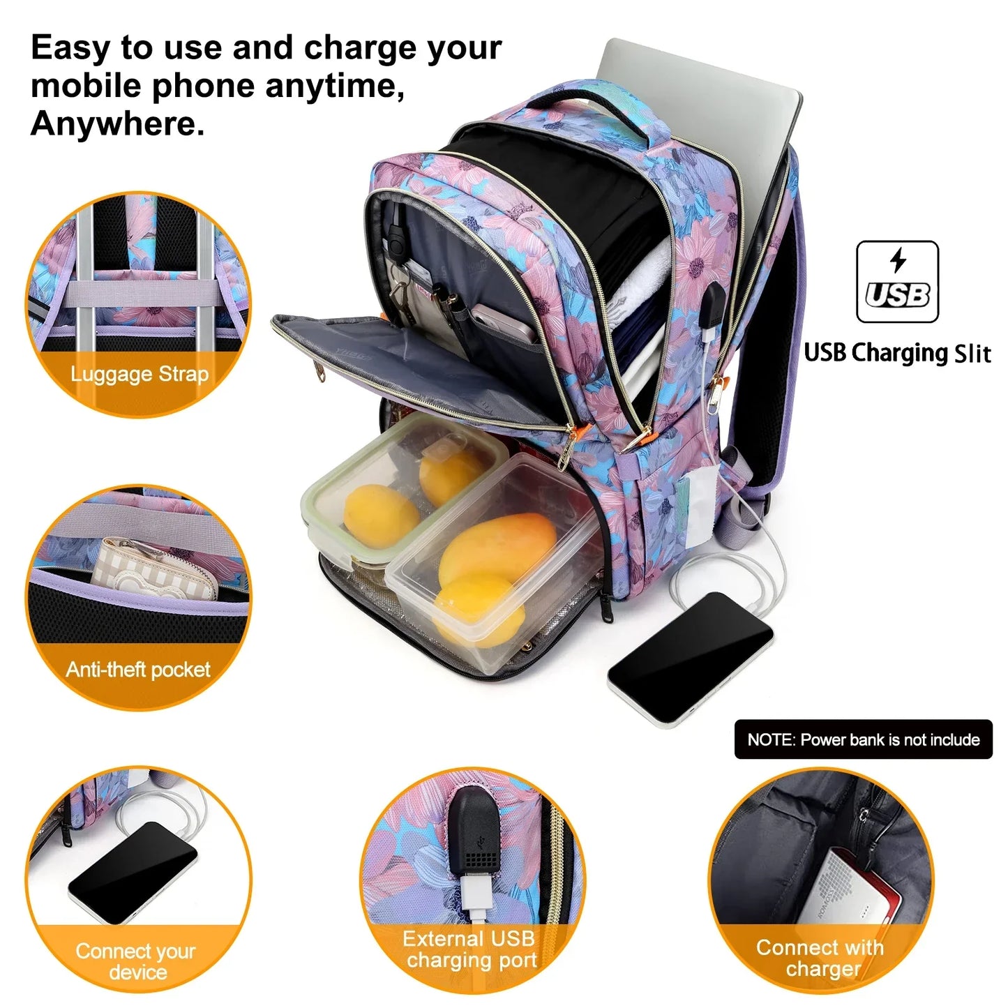 Lunch Backpack Insulated Cooler Picnic Bag Multifunctional Travel Bag Large Capacity Outdoor Picnic Camping Waterproof Backpack