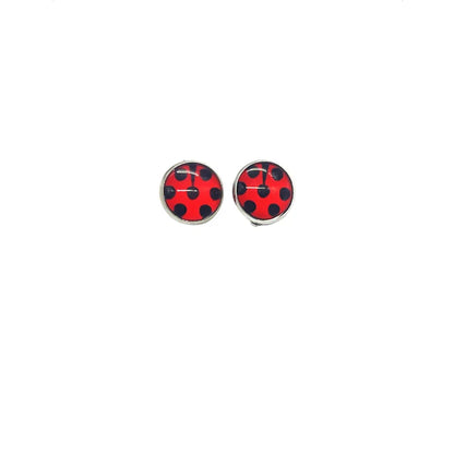 Girl Polka Dot Princess Dress Ladybug Dress Up Fur Ball Headband Black and Red Dress Halloween Cosplay costume Carnival Clothes