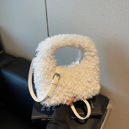 Plush Sweet Shoulder Bags for Women Cute Autumn and Winter 2025 New Versatile Fashion Large Capacity Women's Handbags