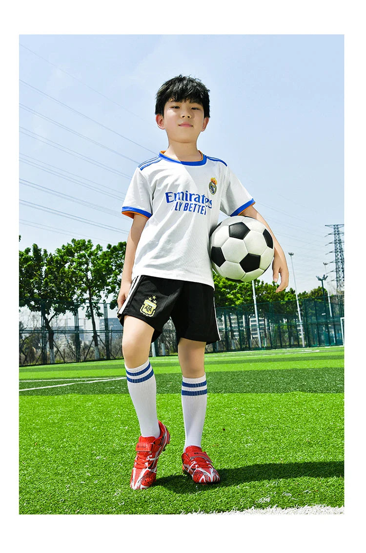 Soccer Shoes with Rubber Soles for Kids, Multicolor FG & TF Training Styles