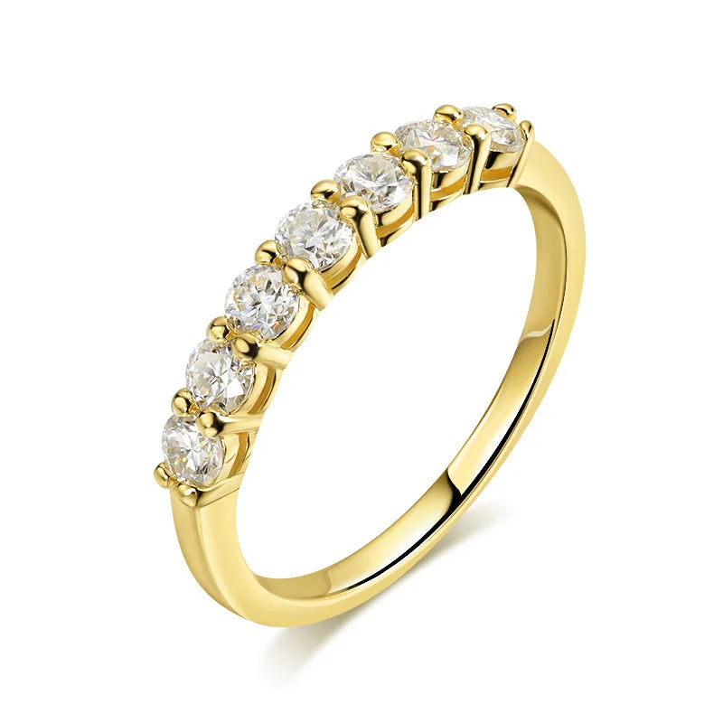0.7CT 3mm Gemstone Moissanite Rings for Women S925 Silver Matching Wedding Diamonds Band Stackable Ring White Gold Gift