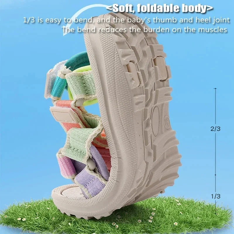 Children's Sandals Summer Boys Breathable Light Non-slip Kids Outdoor Beach Shoes Fashion Girls Open Toed Leisure Flat Sandals