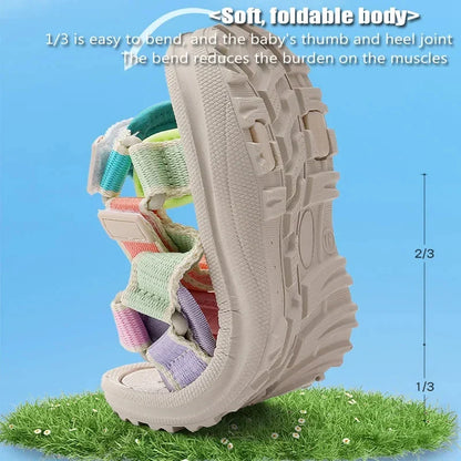 Children's Sandals Summer Boys Breathable Light Non-slip Kids Outdoor Beach Shoes Fashion Girls Open Toed Leisure Flat Sandals