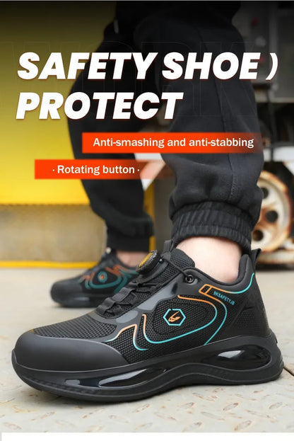Safety Boots Men's Work Sneakers Battlefield Boots Breathable Steel Toe Shoes Safety stab-proof men's boots