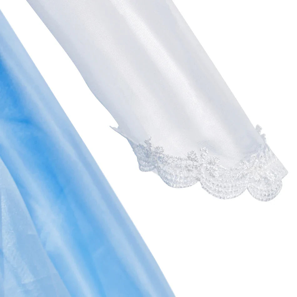 2025 Kid Elsa Anna Costume Girl Birthday Floral Dress Children Snow Queen Performance Fantasy Princess Evening Halloween Costume