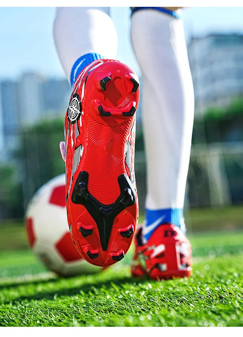 Hot Child Football Boots Outdoor Trainers Soccer Shoes For Kids Boys Hook Loop Football Sneakers Cleats Futsal Shoes Children