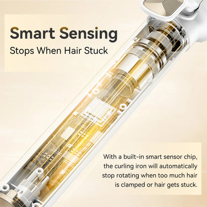 Automatic Curling Iron 30s Fast Heating Smart Temperature Control Ceramic Coating Long Lasting Curls Rotary Hair Curler