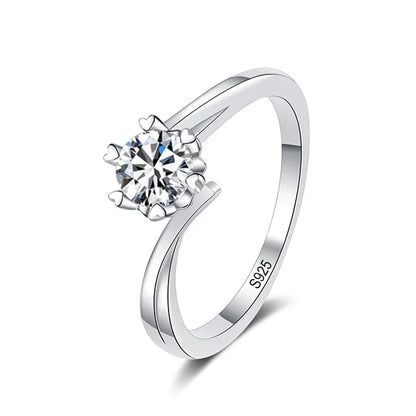 0.5ct 5mm Moissanite Ring Lab Diamond Solitaire Ring for Women Engagement Promise Bands Wedding Band Fine Jewelry