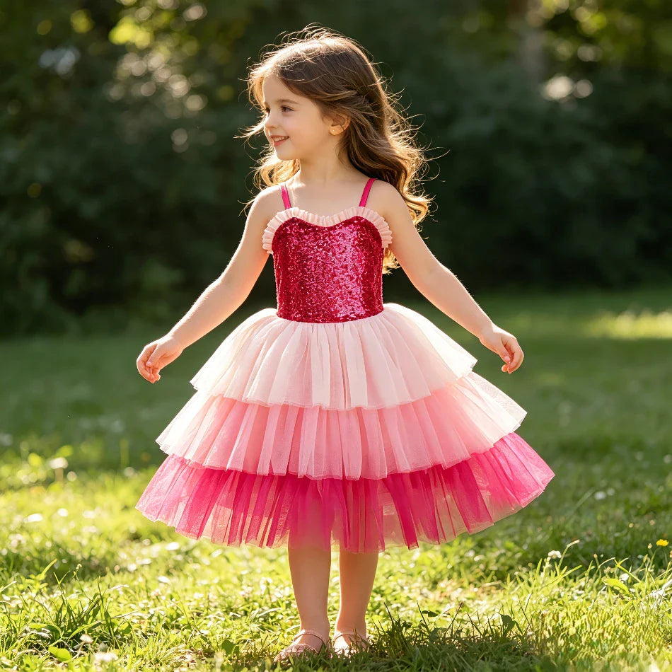 2026 Summer Dresses Children Princess Dress Up Christmas Cute Baby Girl Clothes Halloween Kids Birthday Party Cosplay Costume