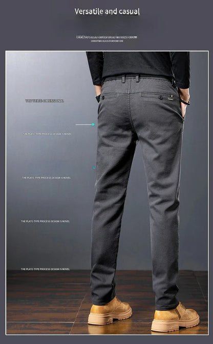 Winter Men Fleece Brand Jeans Fashion Soft Stretch Black Biker Masculino Denim Trousers Thick Velvet  Warm Pants Overalls