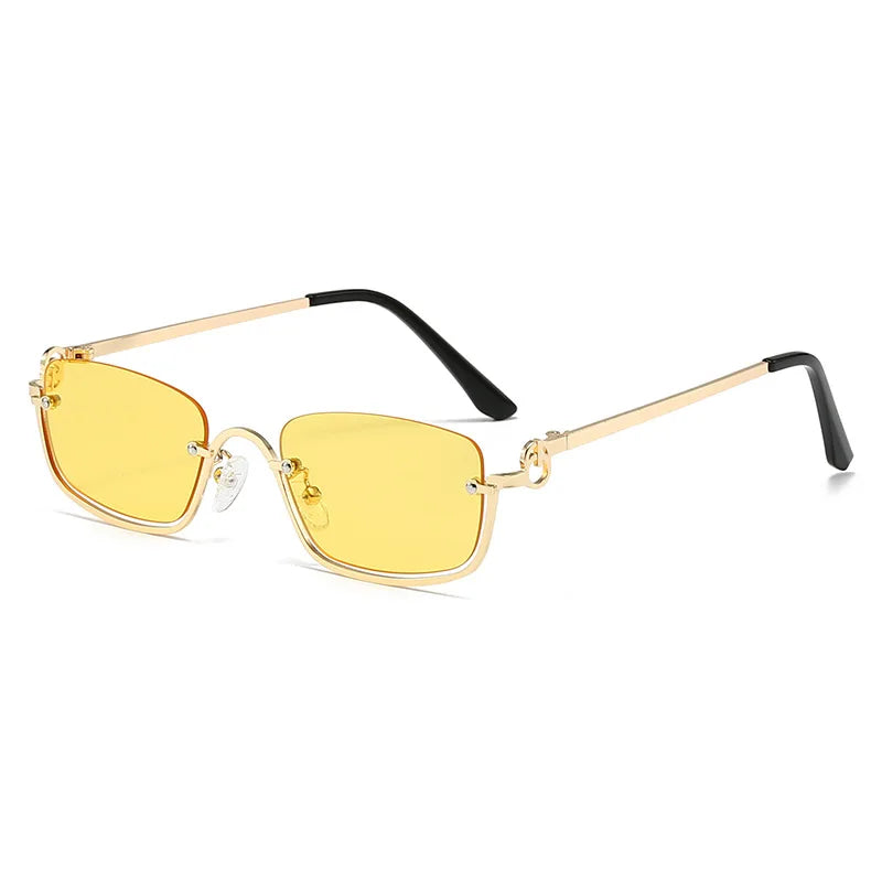 Women's Sunglasses Luxury Brand Metal Half Frame Sunglasses