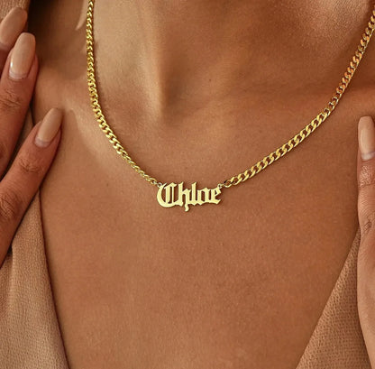 Custom Chain Men Name Pendant Customized Necklaces Women Cuban Chains Premium Stainless Steel Necklace Fashion Jewelry Gift
