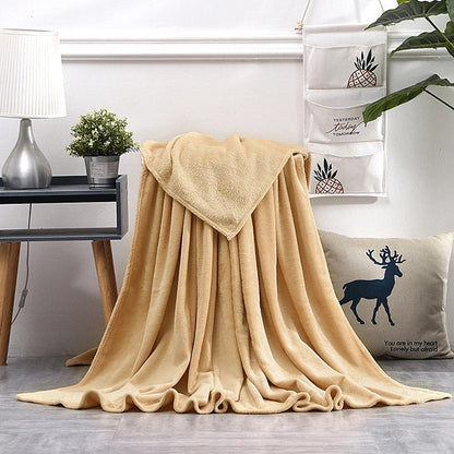 Solid Color Flannel Blanket Soft Warm Coral Fleece Velvet Blanket Winter Sheet Sofa Office Air Conditioning Yoga Nap Blanket