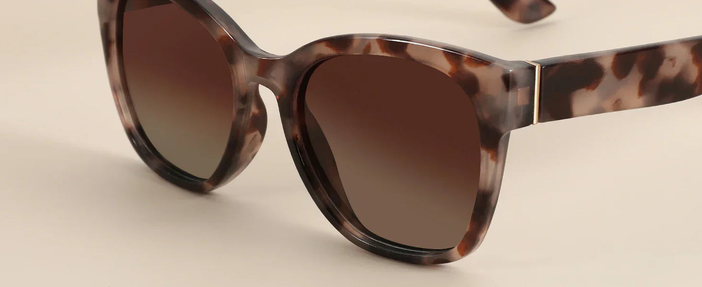 Fashion Cateye Polarized Sunglasses for Women - Oversized Sun Glasses UV400 Protection Retro Shades Designer Style