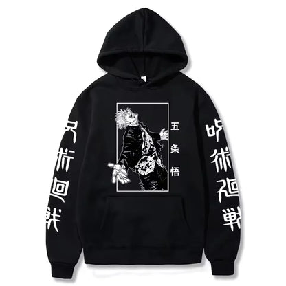 Latest anime printed hoodie spell battle hoodie Harajuku autumn and winter streetwear tiger cane Yuren casual hoodie