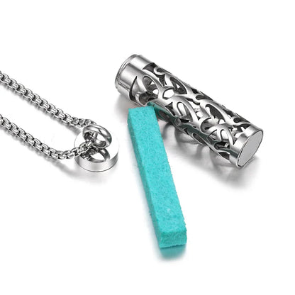 Long Strip Stainless Steel Aromatherapy Necklace Perfume Diffuser Essential Oil Diffuser Pendant Necklace Jewelry Accessories