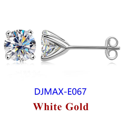 0.5-2ct Moissanite Diamond Stud Earrings for Women Original 925 Sterling Silver Lady's Moissanite Earring New 2026
