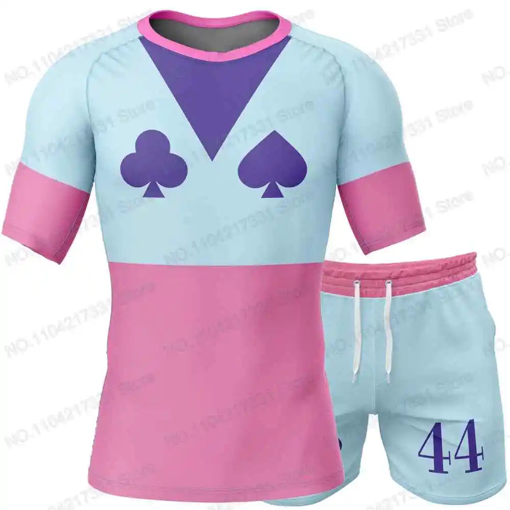 Hunter Cartoon Anime Rash Guards Surfing Jersey Beach Shirts Swimwear Diving Gym Shorts MMA BJJ Men Jiu Jitsu Fitness Sets