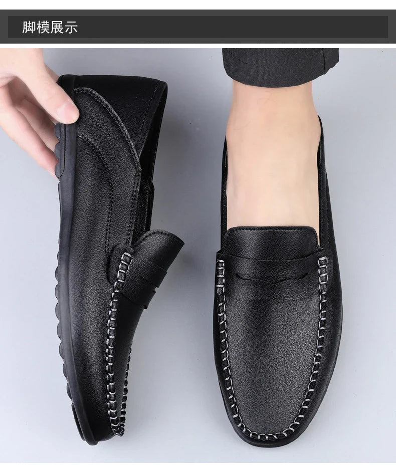 Men's plus size slip on casual shoes Four seasons new soft sole outdoor driving shoes white shoes youth Joker fashion tide shoes