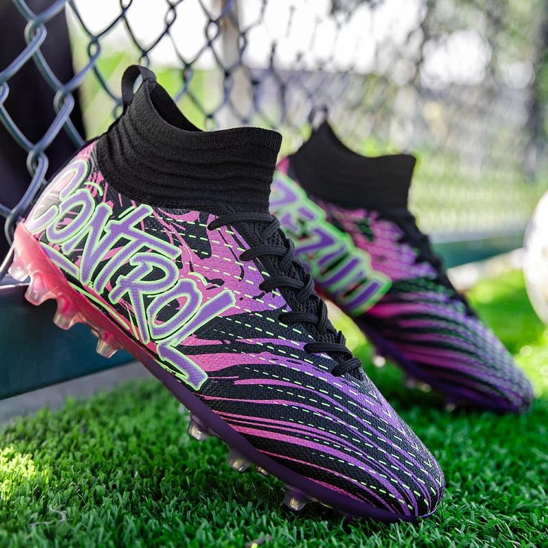 New Men Football Boots Cleats Sneakers High-top High-quality Soccer Shoes Non-Slip Futsal Grass Match Indoor Hot-selling FG/TF