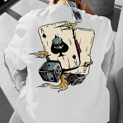 Men's summer 100% cotton printed pattern stylish casual loose comfortable round-neck T-shirt