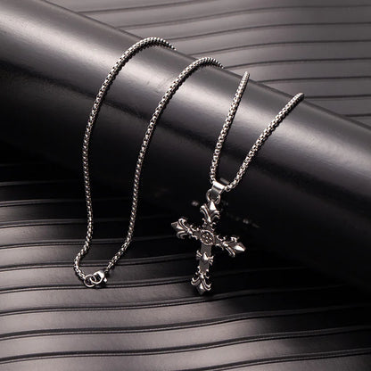 European And American Fashion Personality Retro Gothic Cross Necklace For Men And Women Street Hip-Hop Trendsetters Versatile Pe