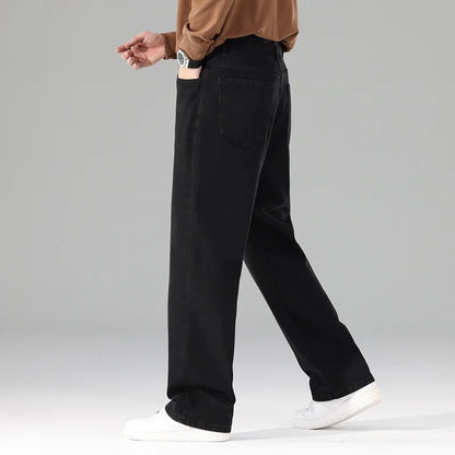 Autumn Jeans Men Black Casual Baggy Trousers Classic Straight Comfortable Wide Denim Trousers  Men Clothing