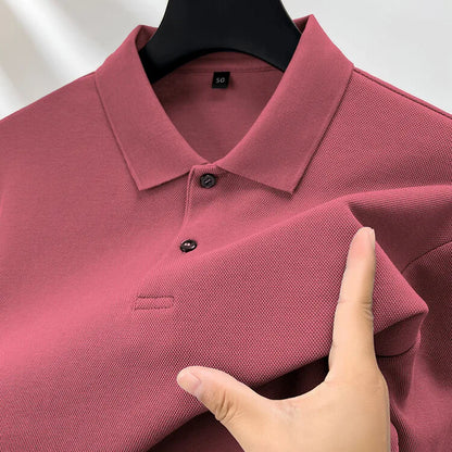 100% Cotton Polo Shirt, Four Seasons Universal  Leisure Long Sleeve, Breathable Lapels T-shirt, Perfect for Golf Sports Durable