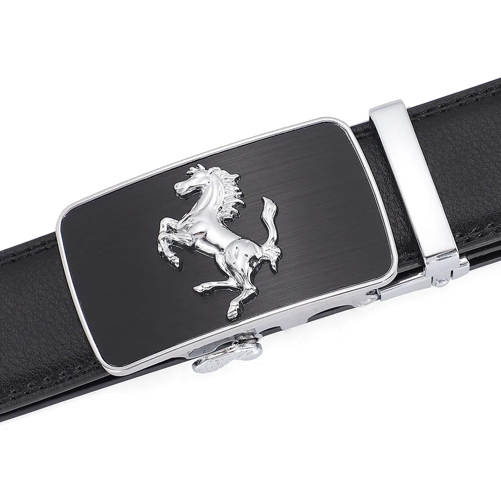 Automatic Buckle Men's Leather Belts Formal Eagle Horse Belt for Men Luxury Designer Brands Male Waist Strap Fashion Accessories