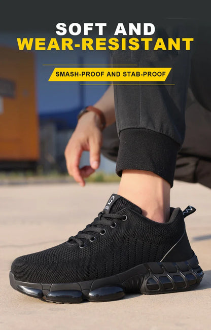 Steel Toe Safety Shoes for Men Women Comfortable Breathable Non Slip Work Shoes Security Protective Shoes Comfortable Sneakers ﻿