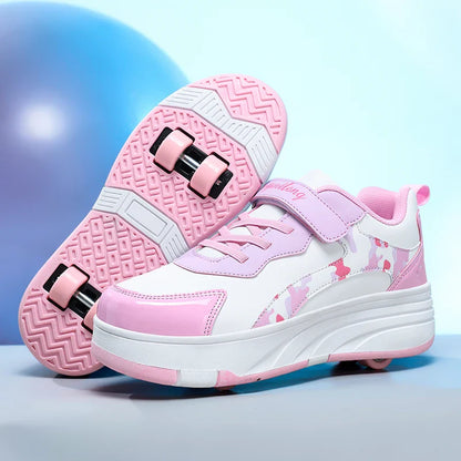 New Roller Skates Sneakers for Children Sports Shoes for Boys Retractable Skates with Removable Sheels Unisex Casual Footwear