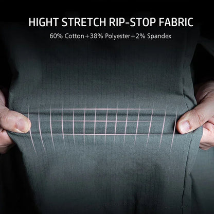 Stretch Hiking Pants Men Water Resistant Rip Stop Cotton Outdoor Work Cargo Pants Multi-Pocket Lightweight Combat Tactical Pants