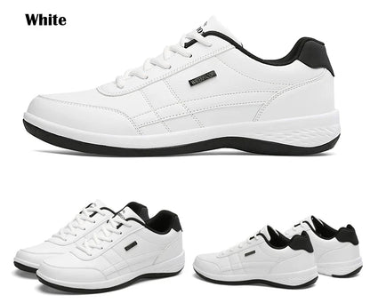 Calçados Masculinos Tênis Impermeáveis de Caminhada Primavera Outono Lazer Sapatos Esportivos de Couro Masculino Antiderrapantes Tênis para Homens