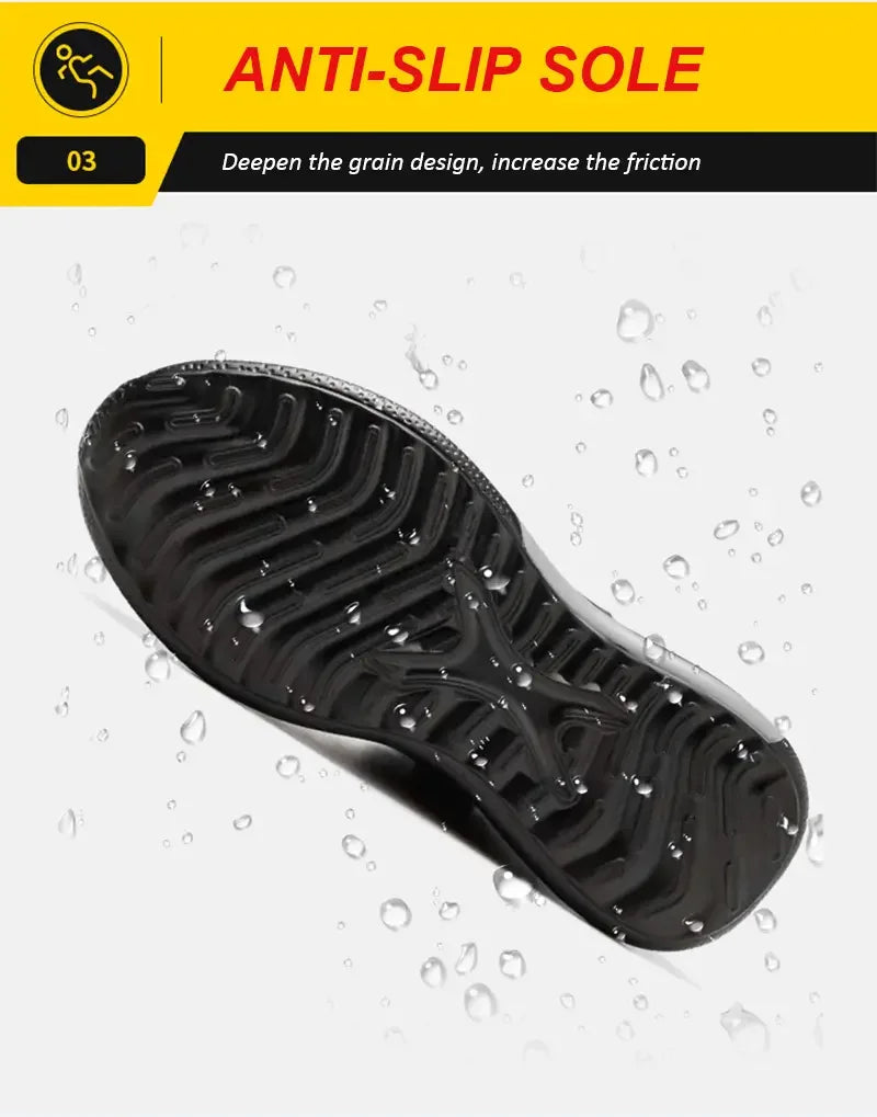 Man Safety Shoes Puncture-Proof Work Sneakers Lightweight Work Shoes Men Steel Toe Anti Smash Safety Boots Indestructible Shoes