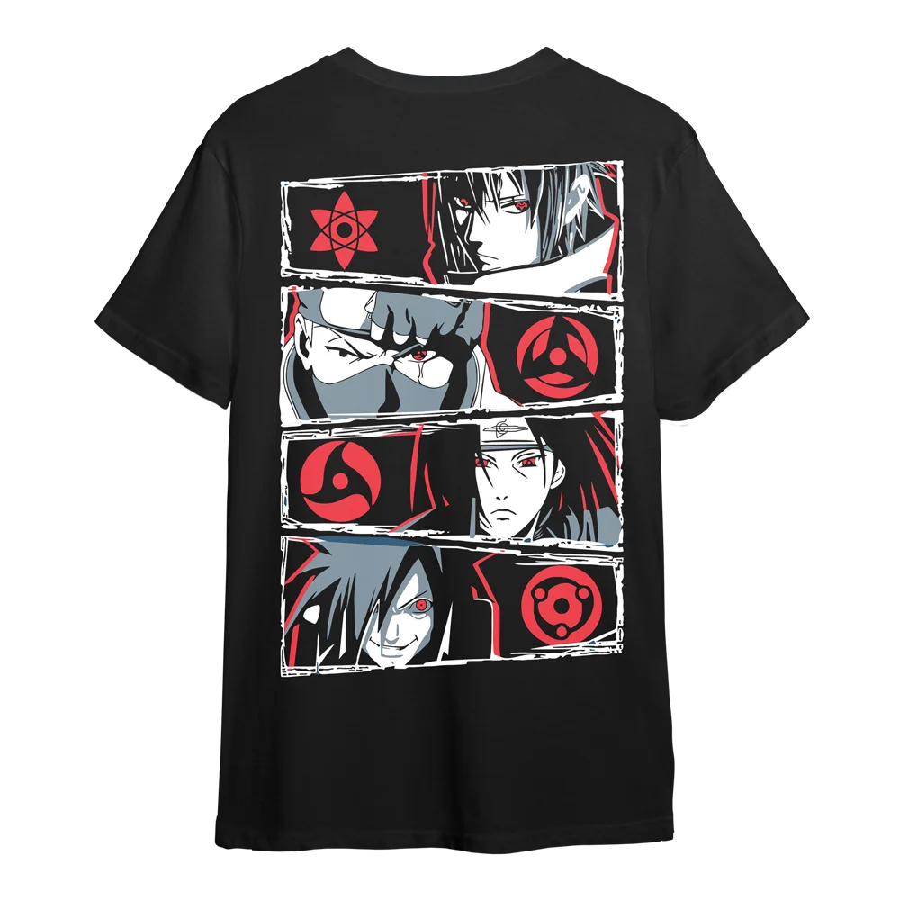 Anime Peripherals,The Latest Summer "Naruto" Character Ink-splash Style T-shirts, Casual Short Sleeves for Adults and Children