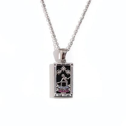 Original New Tarot Queen Lover Magician Moon Necklace Tarnish Free Stainless Steel Jewelry 18K Gold Plated Decoration