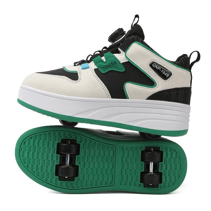 Students children's shoes four wheel light shoes Boys invisible roller shoes large size outdoor sports walking shoes women